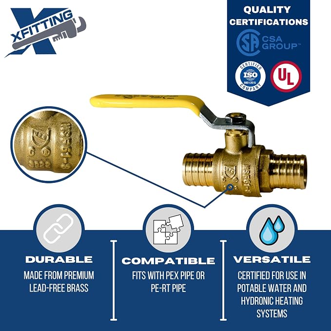 1 Pack XFITTING 3/4 inch Pex Ball Valve, Full Port - Image 4