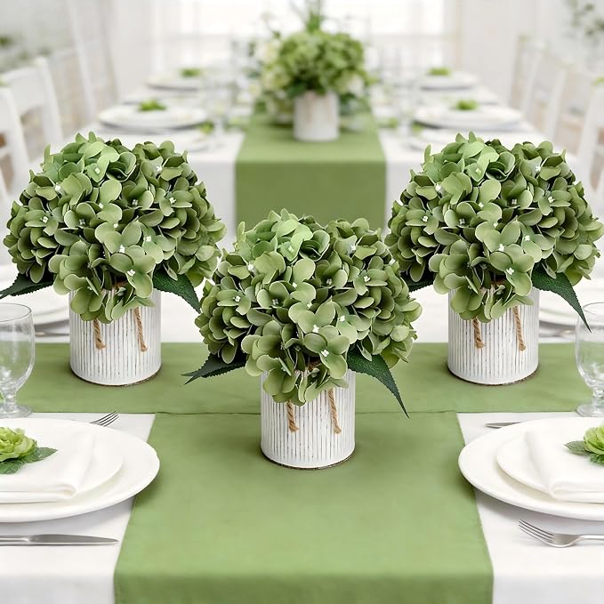 Sage Green Flower Table Centerpieces - Image 3