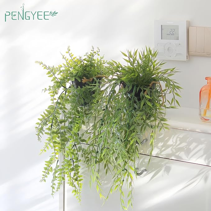 3 Packs 28" Fake Hanging Plants - Image 2