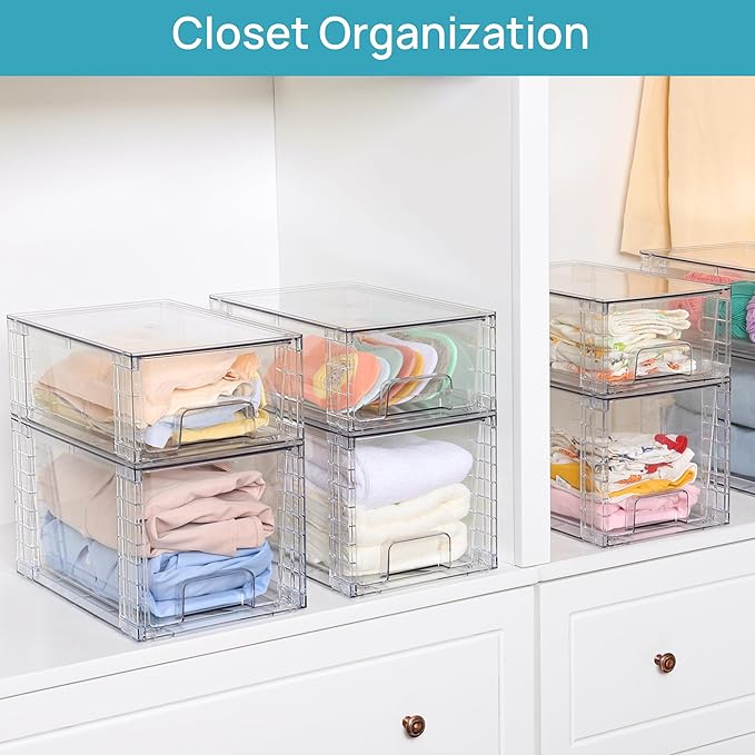Vtopmart 4 Pack Large Stackable Storage Drawers, Medicine Organization - Image 4