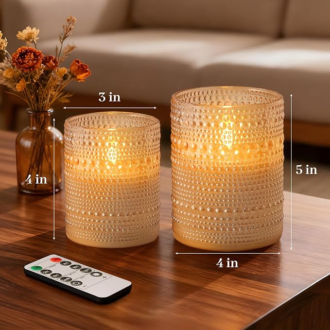 Dotted Glass Flameless Candles - Image 4