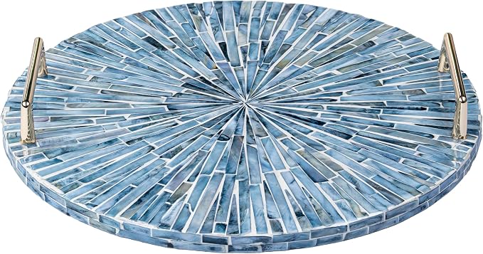 PEMAR Mother of Pearl Decorative Tray, Vanity/Perfume/Trinket Catchall by PEMAR