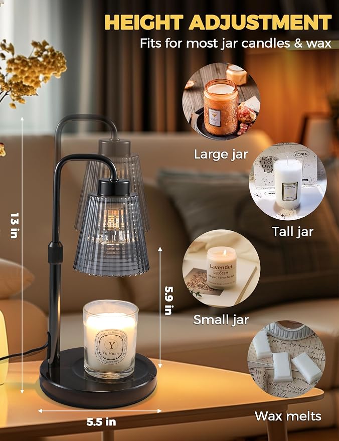 Marble Candle Warmer Lamp Green - Image 5