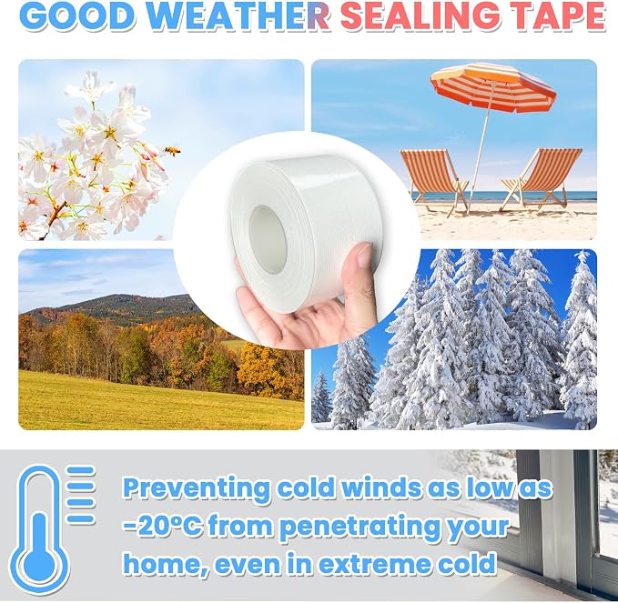 White Window Weather Sealing Tape, AC Air Conditioner Sealing Tape | Window - Image 7