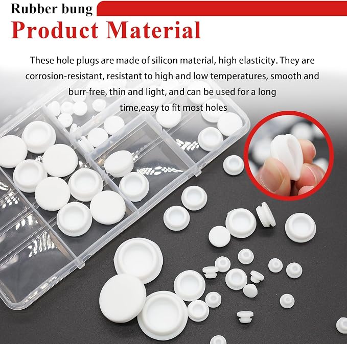 Tnisesm 80PCS Silicone Plug Rubber Plugs - Image 4