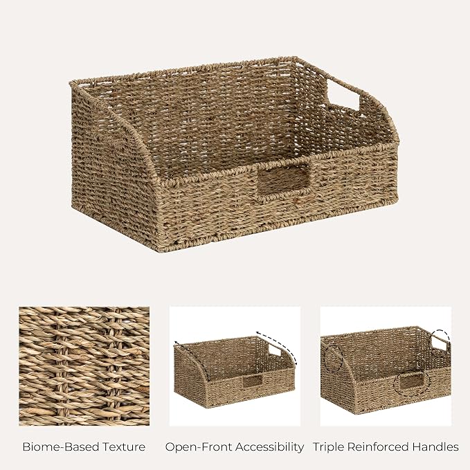 StorageWorks Pantry Baskets for Organizing, Seagrass Storage Baskets, Wicker - Image 7