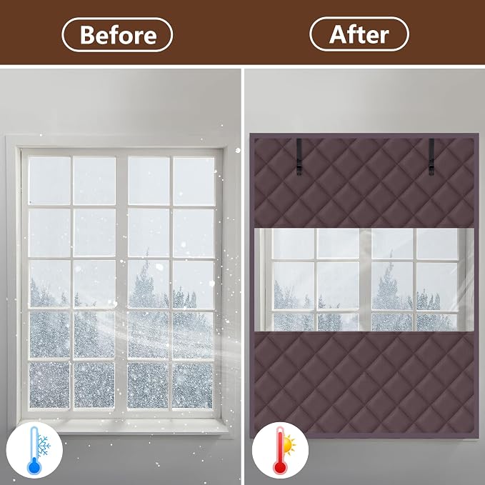 3-Layer Visible Winter Insulated Window Cover, Window Insulation Kit | 63" x - Image 4