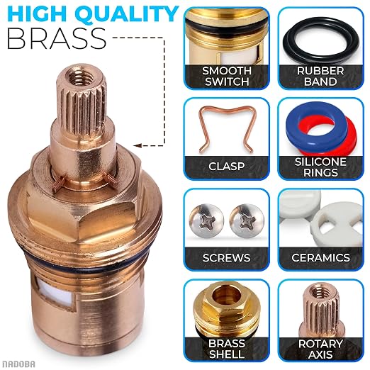 Faucet Cartridge Replacement, 1/2" Thread, 20 Teeth | Faucet Valve Replacement - Image 3