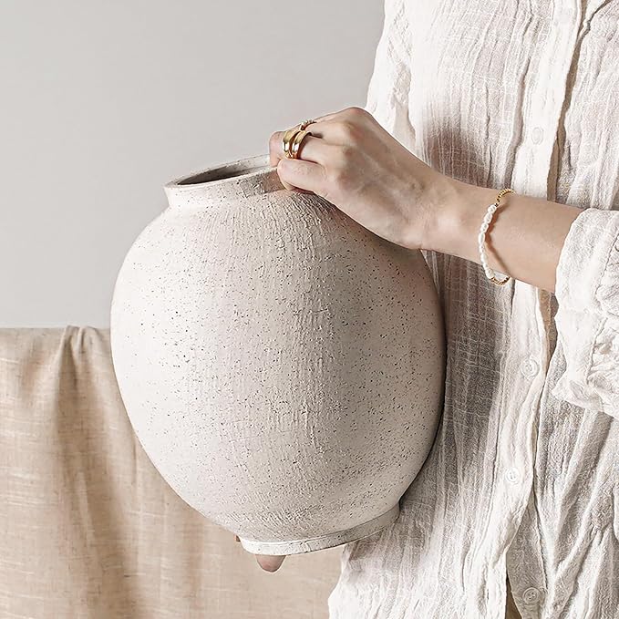 Large White Ceramic Vase by LETAUCIGARDEN
