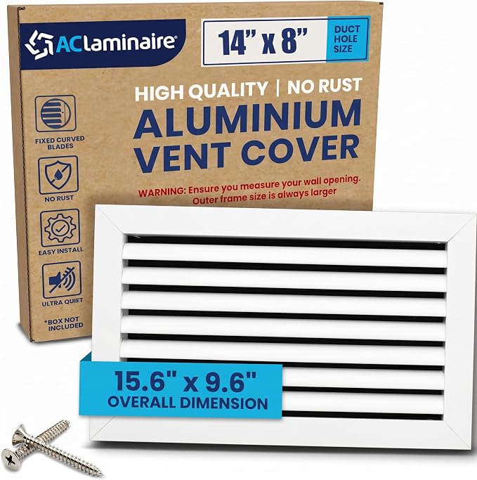 14x8 Aluminum Wall Ceiling Air Return Vent Cover HVAC Rustproof Grille by ACLAMINAIRE