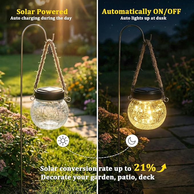 ROSHWEY 4 Pack M Size Solar Lantern Gifts - Image 4