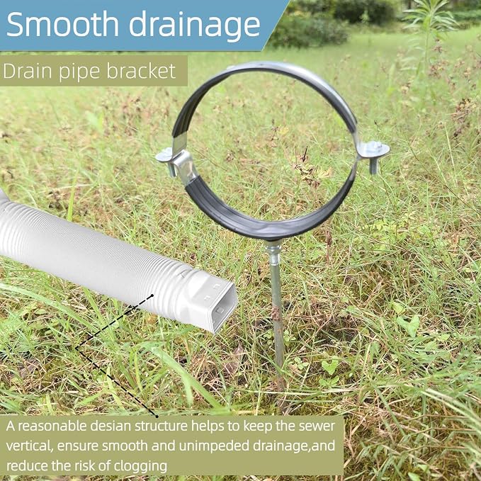 2 pcs Premium Rain Gutter Downspout Extensions Circular Bracket, Heavy-Duty - Image 7