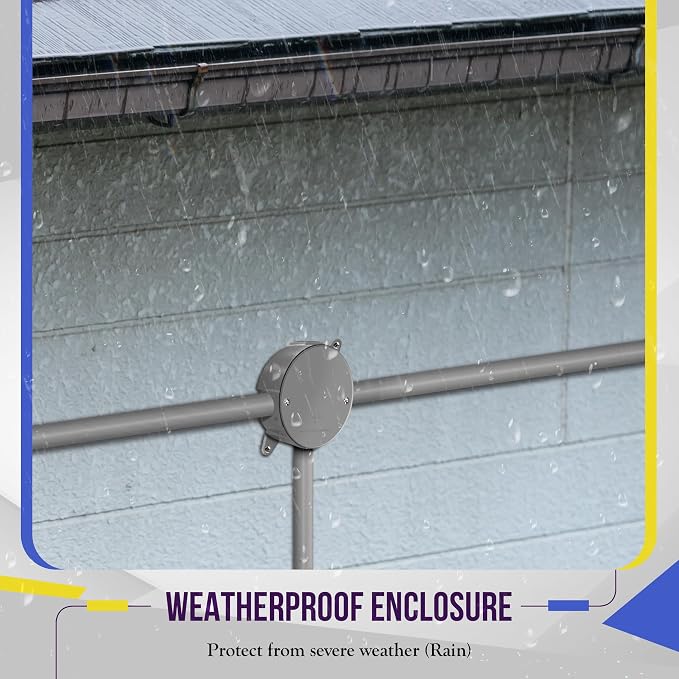 ENERLITES 4” Diameter Round Weatherproof Outlet Box - Image 6