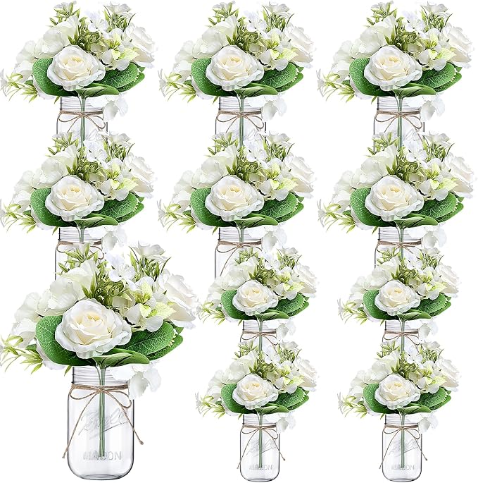 10 Sets Mason Jars Flower Table Centerpiece by Scawim