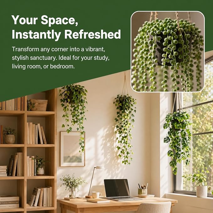 KIRIFLY Fake Plants Artificial Indoor Faux Hanging Plants Greenery Eucalyptus - Image 6