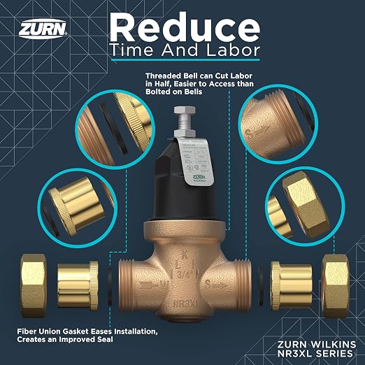 Zurn Wilkins 34-NR3XLDU 3/4" NR3XL Pressure Reducing Valve - Image 9