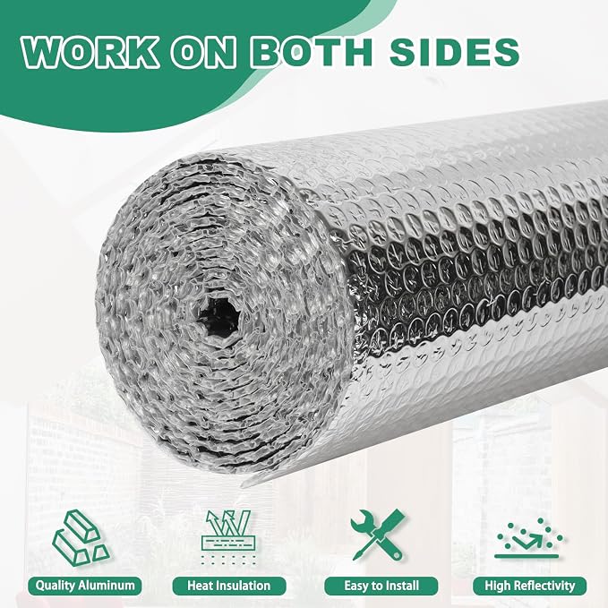 FONUNO Bubble Insulation Sheet, Reflective Insulation Roll, 47IN X 10FT | - Image 3
