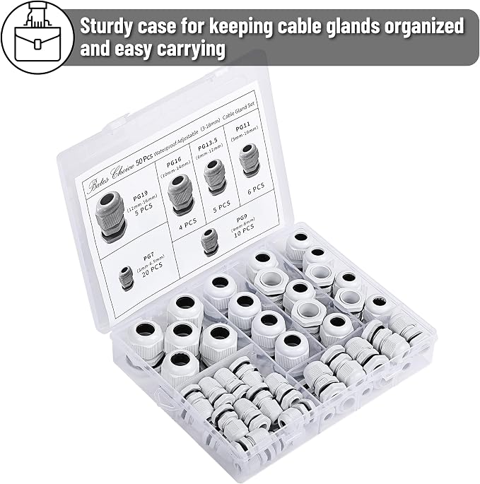Bates- Nylon Cable Gland, 3-16 mm Cable Gland Connectors, Waterproof Cable - Image 8
