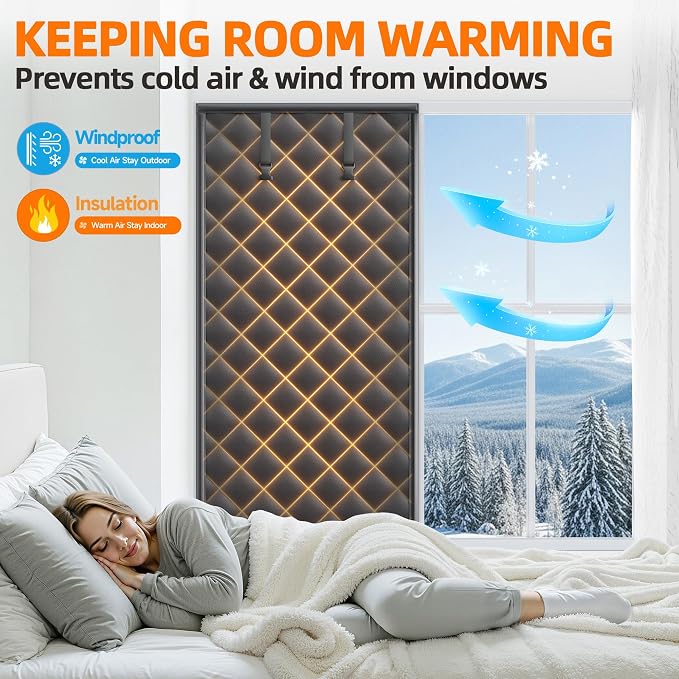 Window Insulation Kit for Winter 62"x74" Cold Weather Thermal Curtain - Image 2