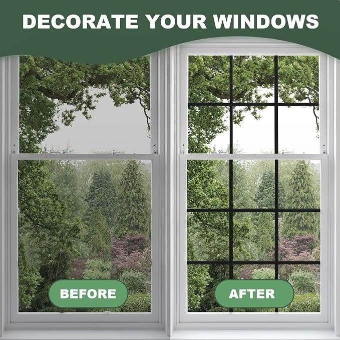Storystore Peel & Stick Window Grid Kit, 0.79" x36 FT Black TPE Window Trim | - Image 4