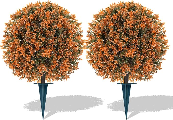 Grooy Artificial Boxwood Topiary Ball Trees by FEELTHENEWWORLD