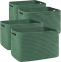 OIAHOMY 4 Pack Storage Baskets for Organizing 15L Cube Storage Bins Green | by MasterofSpaceOptimization