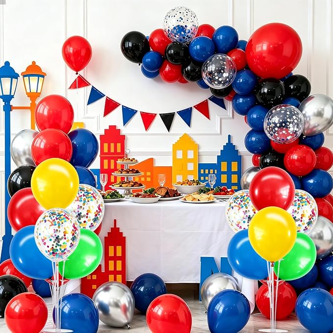 TONIFUL 4 Set Red Yellow Blue Green Balloon Stand Centerpieces - Image 7
