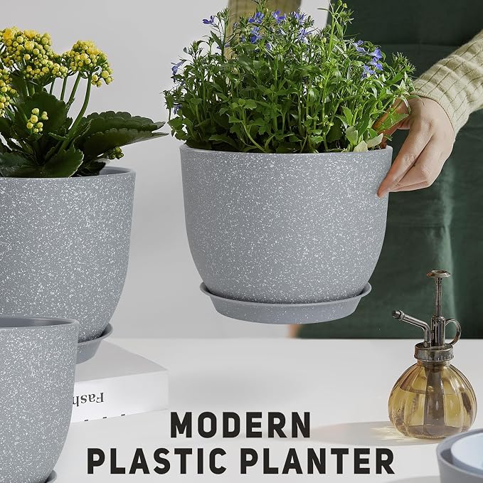 YNNICO Plant Pots 12/10/9 inch Set of 3, Flower Pots - Image 6