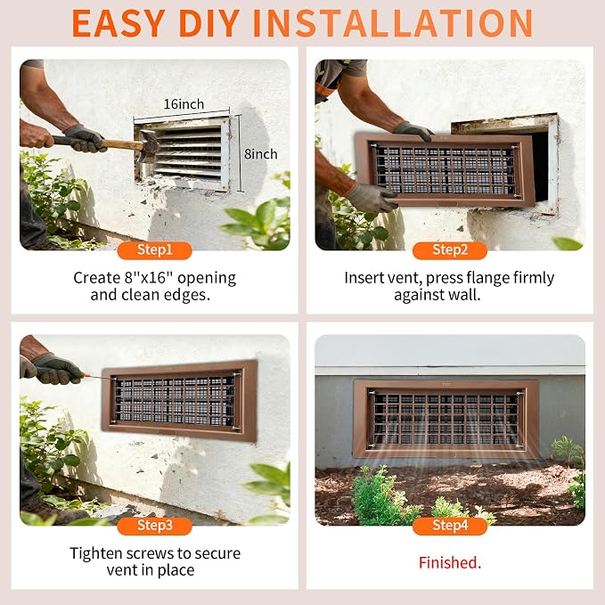 Crawl Space Foundation Vent Cover Automatic 8x16 Inch - Image 6