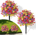 Alupssuc 2Pcs 20" Artificial Topiary Ball Flowers, UV Resistant Outdoor Faux by Alupssuc