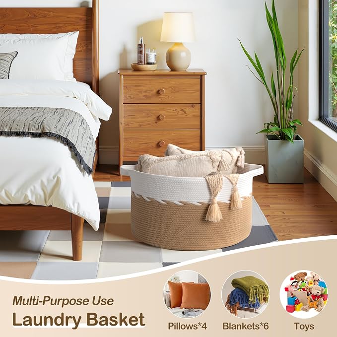 OIAHOMY 90L Extra Large Blanket Basket - Image 3