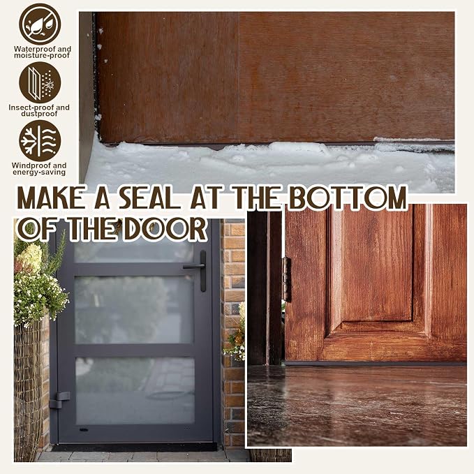 Pushglossy 2 Pcs Kerf Style 36" Door Bottom Seal Threshold Brown | 36" Long 1 - Image 5