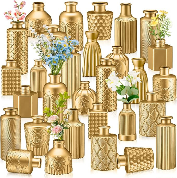 Yaomiao 30 Pcs Glass Bud Vases Centerpieces, Mini Colored Flower Vase by Yaomiao