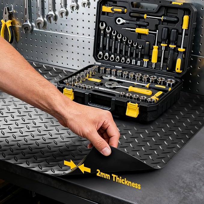 Workbench Mat 47.24"x23.62" Work Bench Pad, 2mm Non-Slip Steel Plate Tool - Image 5