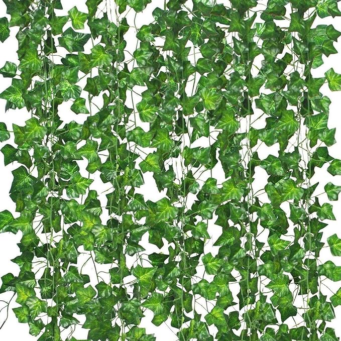 12 Pack Fake Vines for Room Decor Artificial Ivy Garland by Comtelek
