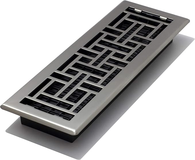 Decor Grates AJH414-NKL 4-Inch by 14-Inch Oriental Floor Register, Brushed by DecorGrates