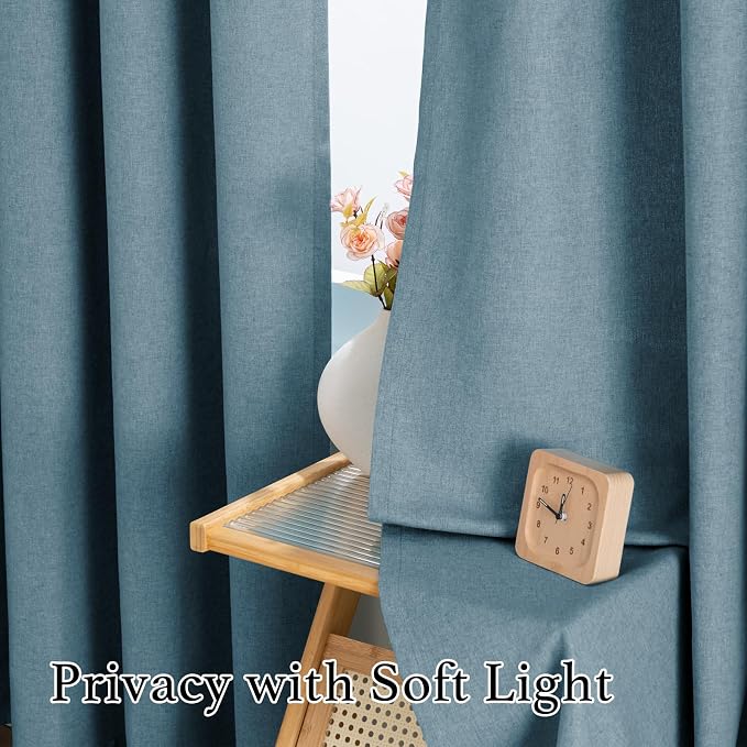 H.VERSAILTEX Soft Faux Linen Curtains, Living Room 84 Inches Long, Light - Image 6