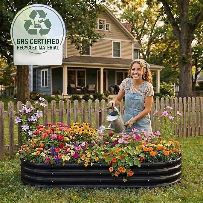 Rakukiri Raised Garden Bed GRS Certified Galvanized Planter Box Outdoor - Image 7