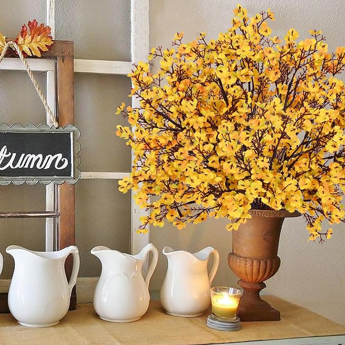 10 Pcs Fall Flowers, Real Touch Babys Breath Artificial Flowers, Full Baby - Image 7