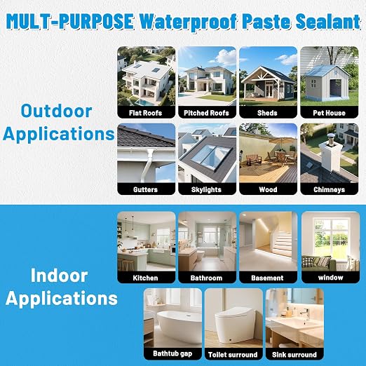 Waterproof Patch & Seal Rubberized Sealant Paste, Anti-Leakage Clear 2.2lbs | - Image 5