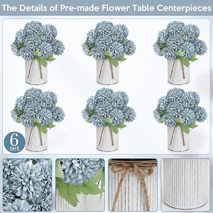 6 Set Pre-Made Flower Table Centerpieces - Image 5