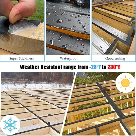 Butyl Joist Tape for Decking 2''×50', 6 Pack Weather-Resistant Deck Joist Tape - Image 4