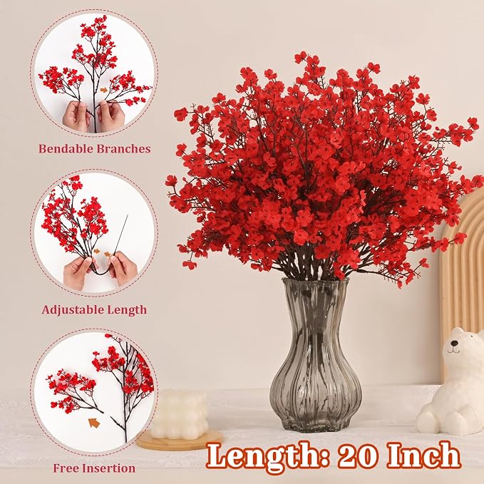 15 Pcs Fake Flowers, Real Touch Babys Breath Artificial Flowers, Full Baby - Image 2