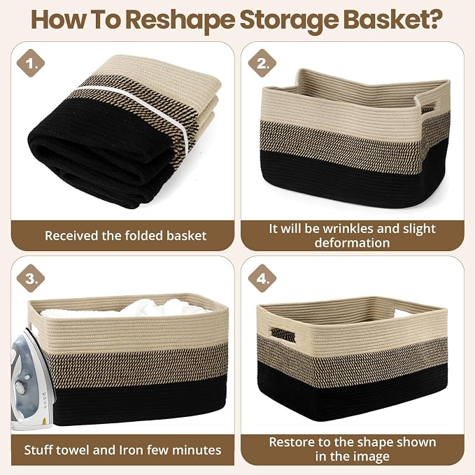 Optish 95L Large Woven Blanket Basket, Storage Basket - Image 8