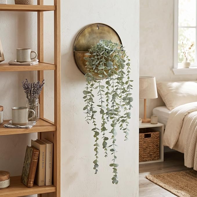 COCOBOO 1pcs Artificial Hanging Plants, Fake Potted Eucalyptus Faux Hanging - Image 5