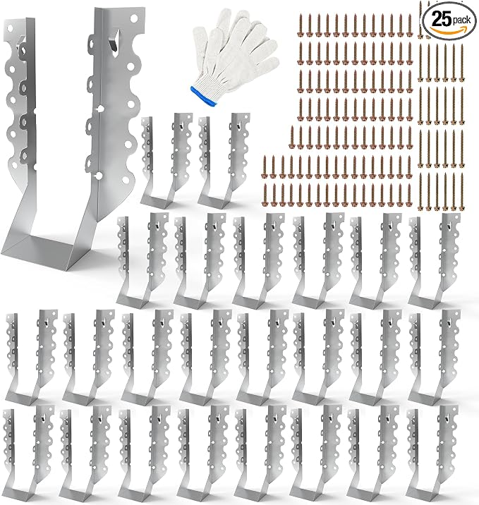 25 Pack 2x8 Joist Hangers with Screws by LARNORJE