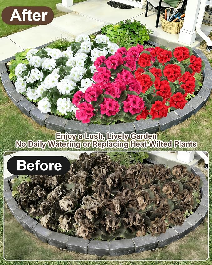 Artificial Flowers for Outdoors – 6 Bundles of UV-Resistant Artificial Geraniums - Image 7
