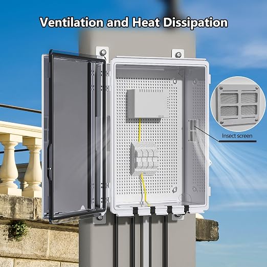ABS Electrical Junction Box, Ventilated Design, Cable Grommets, IP65 Waterproof - Image 2