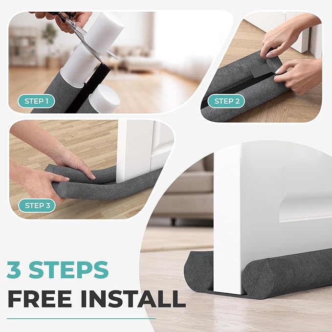 SYIPO Door Draft Stopper for Bottom of Door, Double-Sided Adjustable 30'' to - Image 6