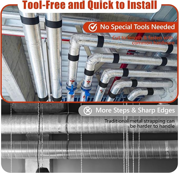 HVAC Duct Strap, Tight-Weave Nylon Duct Support Webbing, Heavy Duty Duct - Image 6